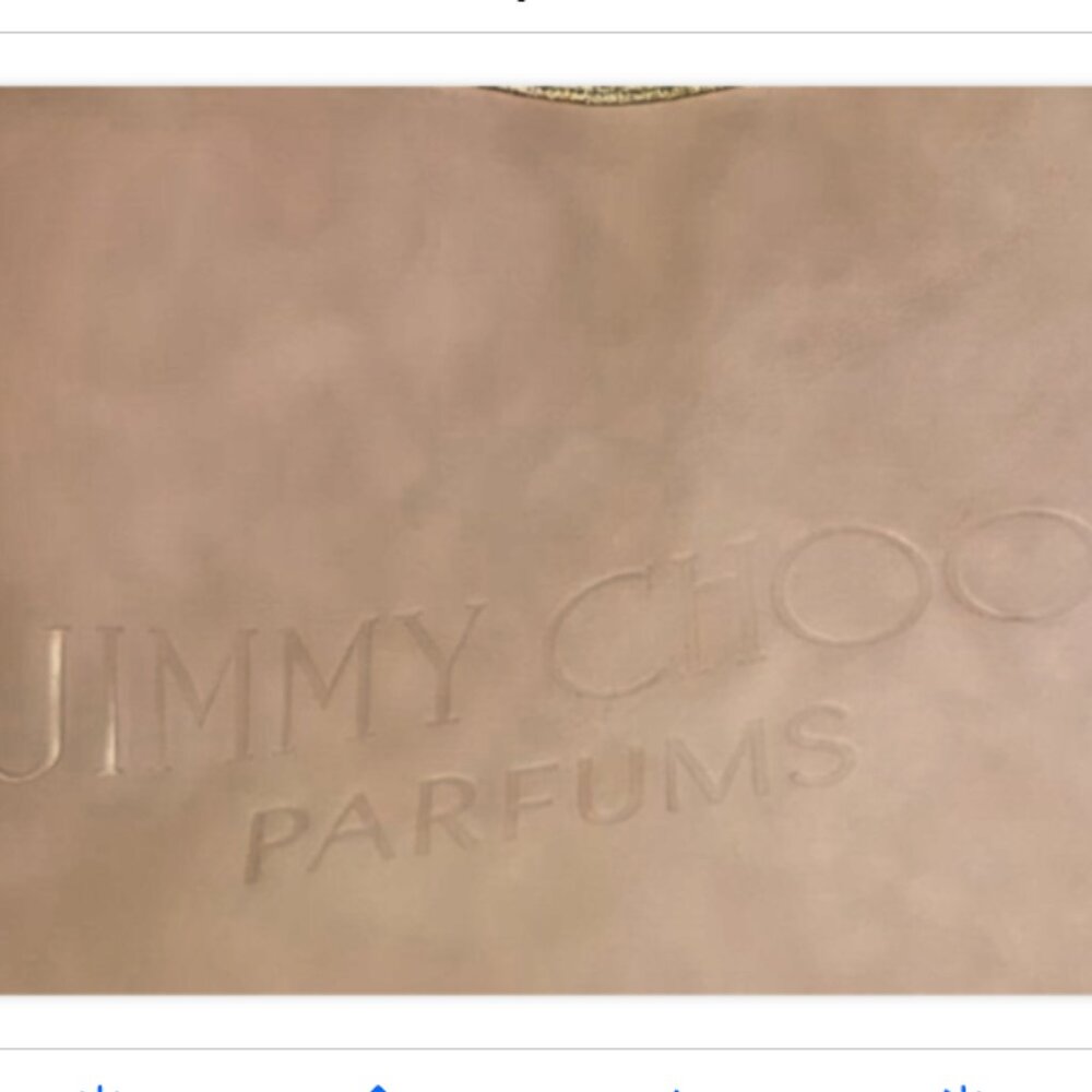 Jimmy Choo Parfums Pink Tote Bag Gold Trim Shoulder Tote Embossed Logo